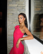 Red Rose Neck Deep V Jumpsuit H6441