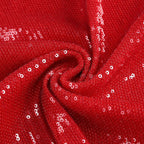 Red Sequin Bow Side Slit Gown H7125