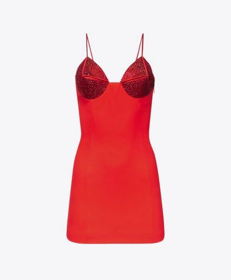 Red Sequin Bustier Mini Dress H6208
