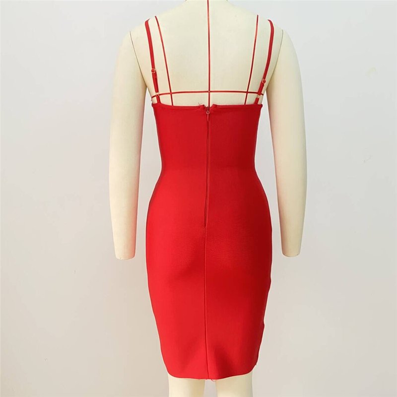 Red Sequin Bustier Mini Dress H6208