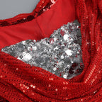 Red Sequin Cowl Neck Maxi Dress H6560