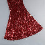 Red Sequin Cowl Neck Maxi Dress H6560