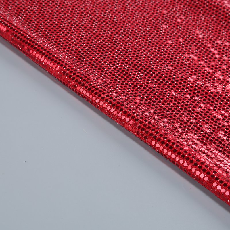 Red Sequin Cutout Midi Dress H6336