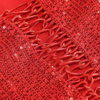 Red Sequin Slit Maxi Dress H7071