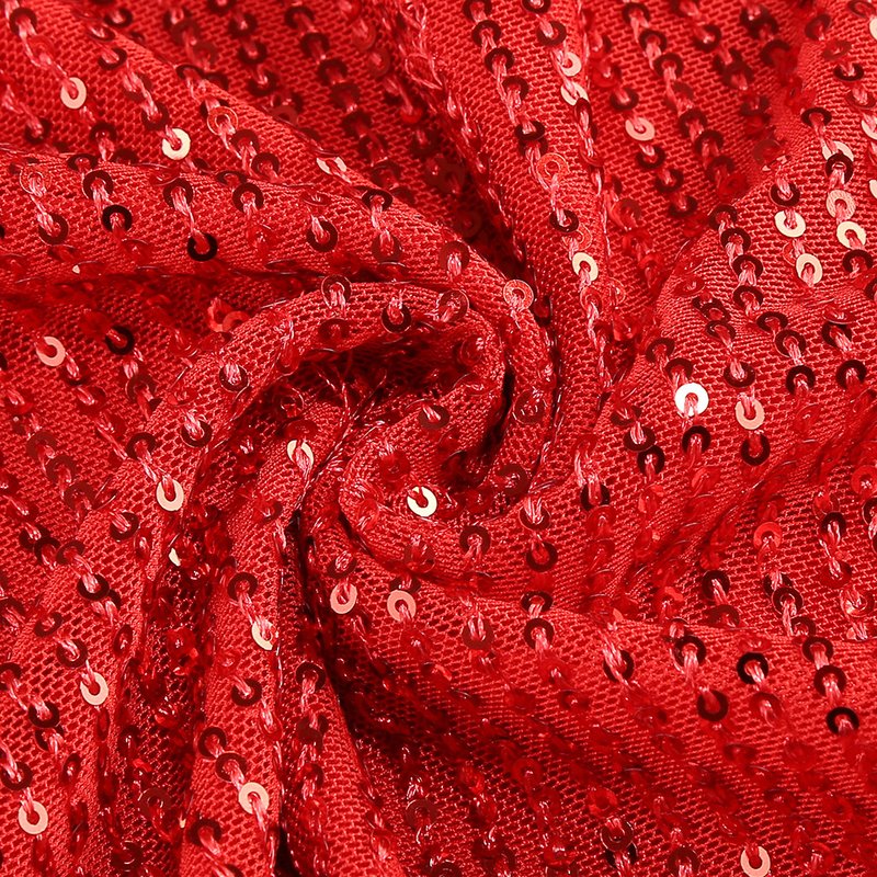 Red Sequin Slit Maxi Dress H7071