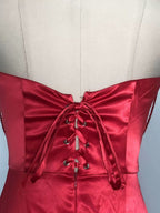 Red Strapless Beaded Mermaid Gown H6578