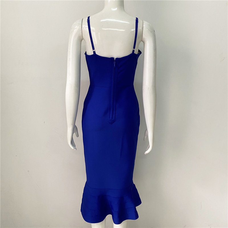 Red Strapless Mermaid Bandage Dress H5137