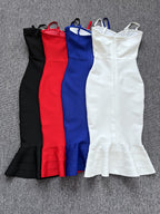 Red Strapless Mermaid Bandage Dress H5137