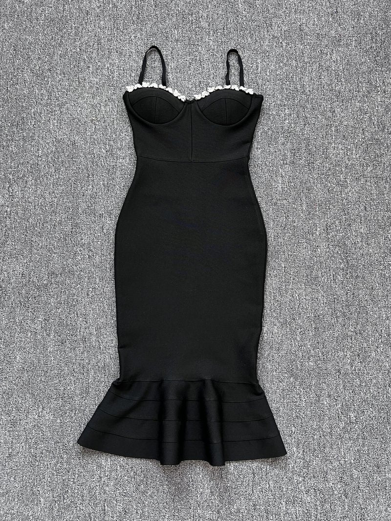 Red Strapless Mermaid Bandage Dress H5137