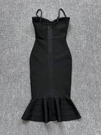 Red Strapless Mermaid Bandage Dress H5137