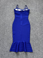 Red Strapless Mermaid Bandage Dress H5137
