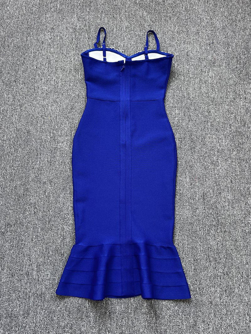 Red Strapless Mermaid Bandage Dress H5137