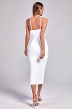 Red Strappy Embellished Midi Dress H4411