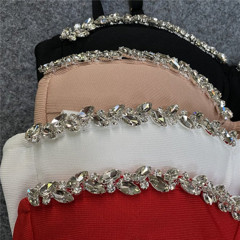 Red Strappy Embellished Midi Dress H4411