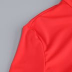Red Turtleneck Pleated Sleeve Dress H6891