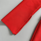Red Velvet Cutout Long Sleeve Gown H6654