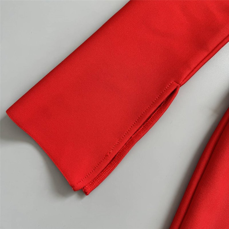 Red Velvet Cutout Long Sleeve Gown H6654