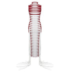 Red White Striped Fringe Maxi Dress H4940