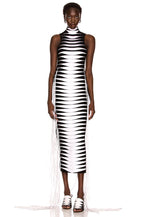 Red White Striped Fringe Maxi Dress H4940