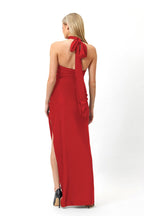 Rose Embellished Halter Maxi Dress H5818