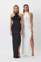 Rose Embellished Halter Maxi Dress H5818