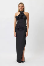 Rose Embellished Halter Maxi Dress H5818