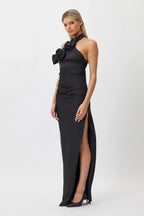 Rose Embellished Halter Maxi Dress H5818