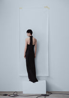 Rose Embellished Halter Maxi Dress H5818