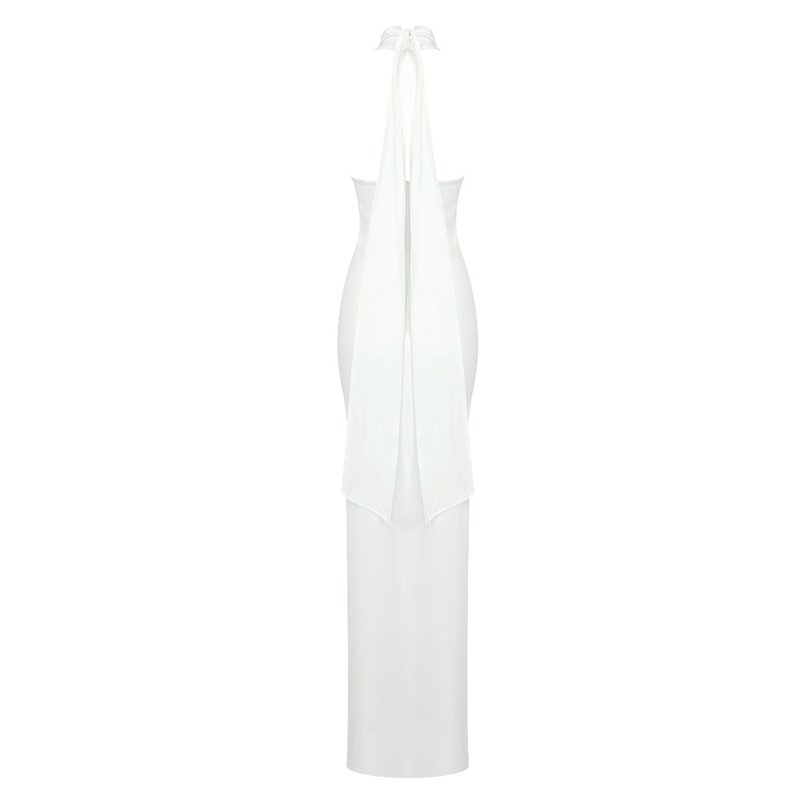 Rose Embellished Halter Maxi Dress H5818