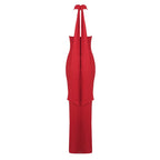 Rose Embellished Halter Maxi Dress H5818