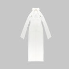 Rose Embellished Halter Maxi Dress H5818