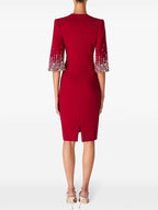 Royal Blue Beaded Sleeve Midi Dress H6599