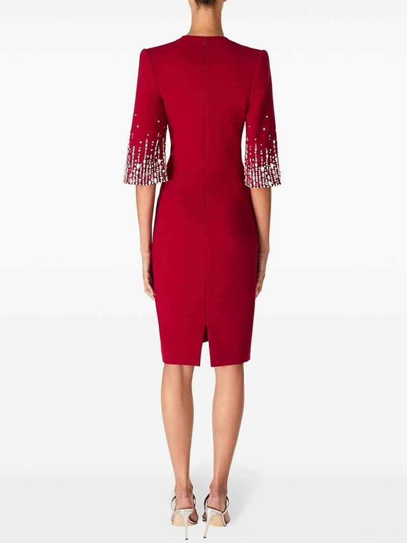 Royal Blue Beaded Sleeve Midi Dress H6599