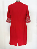 Royal Blue Beaded Sleeve Midi Dress H6599