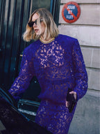 Royal Blue Lace Sheath Dress H6991