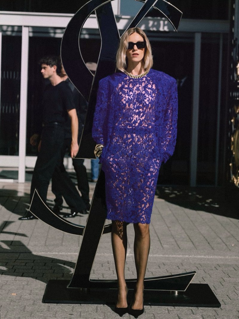 Royal Blue Lace Sheath Dress H6991