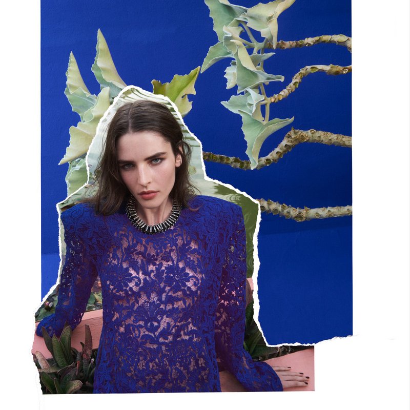 Royal Blue Lace Sheath Dress H6991