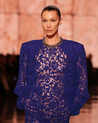 Royal Blue Lace Sheath Dress H6991