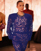 Royal Blue Lace Sheath Dress H6991