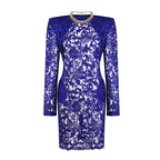 Royal Blue Lace Sheath Dress H6991