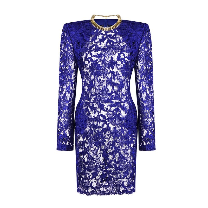 Royal Blue Lace Sheath Dress H6991