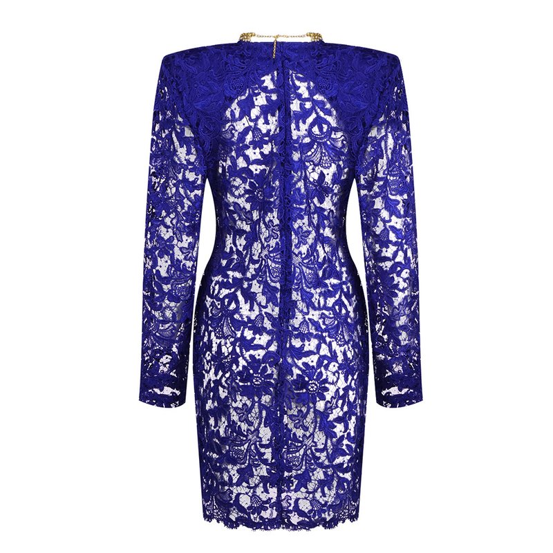 Royal Blue Lace Sheath Dress H6991