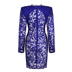 Royal Blue Lace Sheath Dress H6991