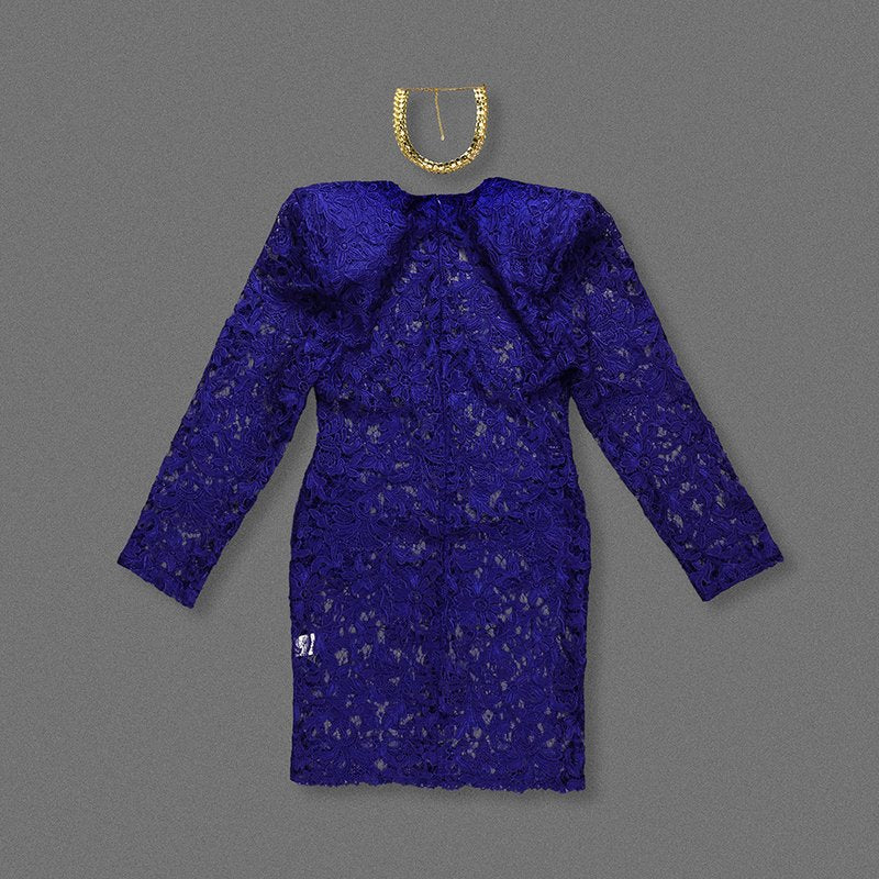 Royal Blue Lace Sheath Dress H6991
