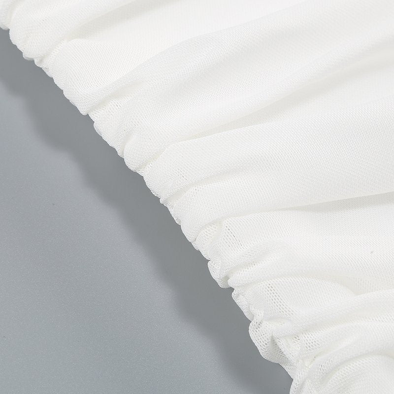 Ruched Halter White Mermaid Gown H6649