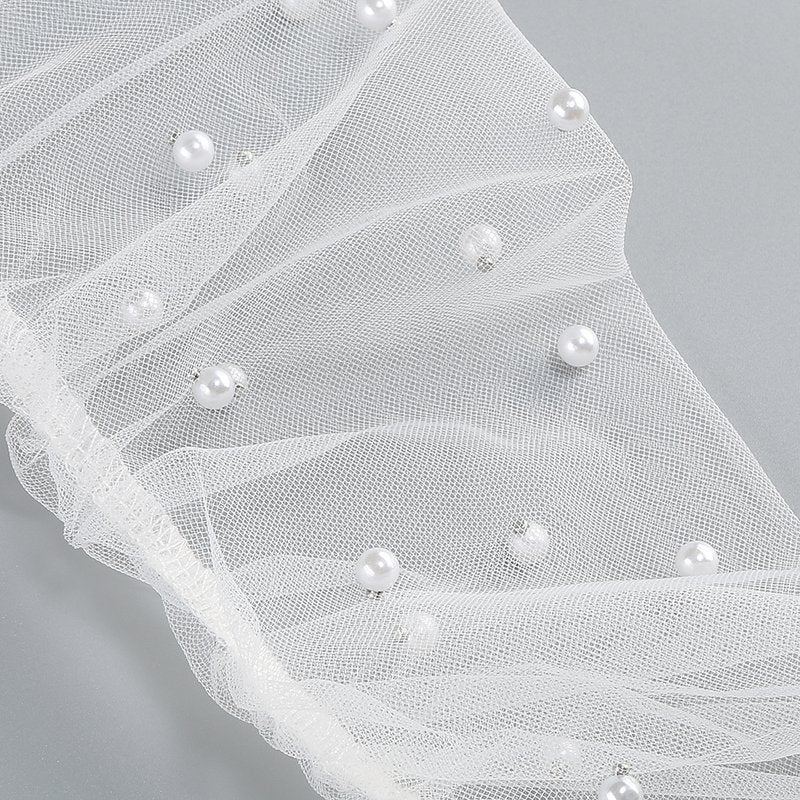 Ruched Halter White Mermaid Gown H6649