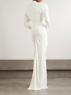 Ruched Heart Cutout Maxi Dress H7130