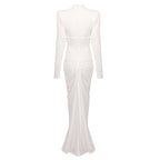 Ruched Heart Cutout Maxi Dress H7130