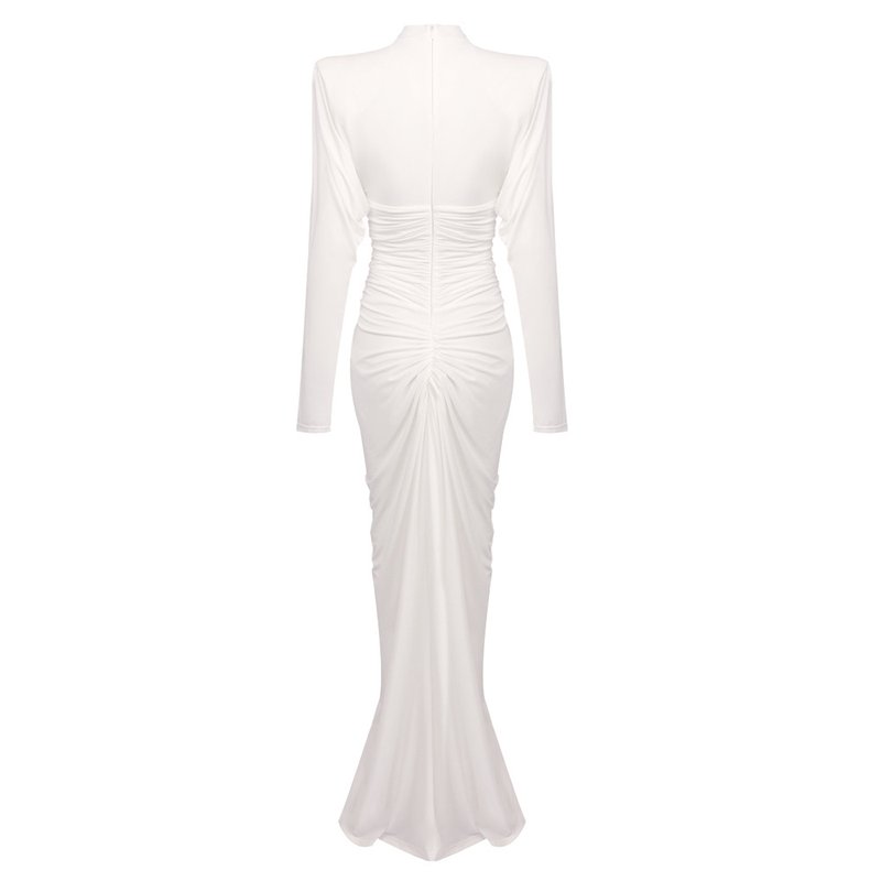 Ruched Heart Cutout Maxi Dress H7130