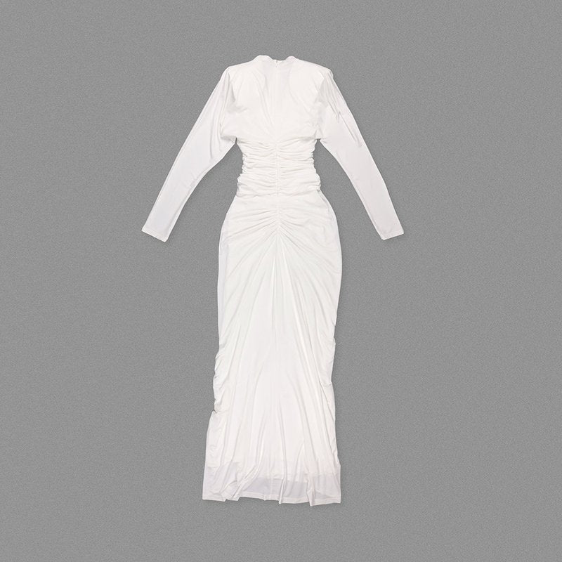 Ruched Heart Cutout Maxi Dress H7130